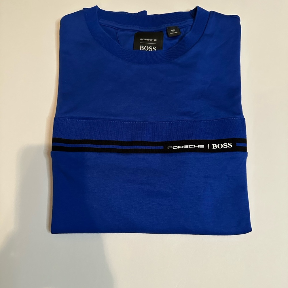 Boss Royal Blue Crewneck with Porsche Logo